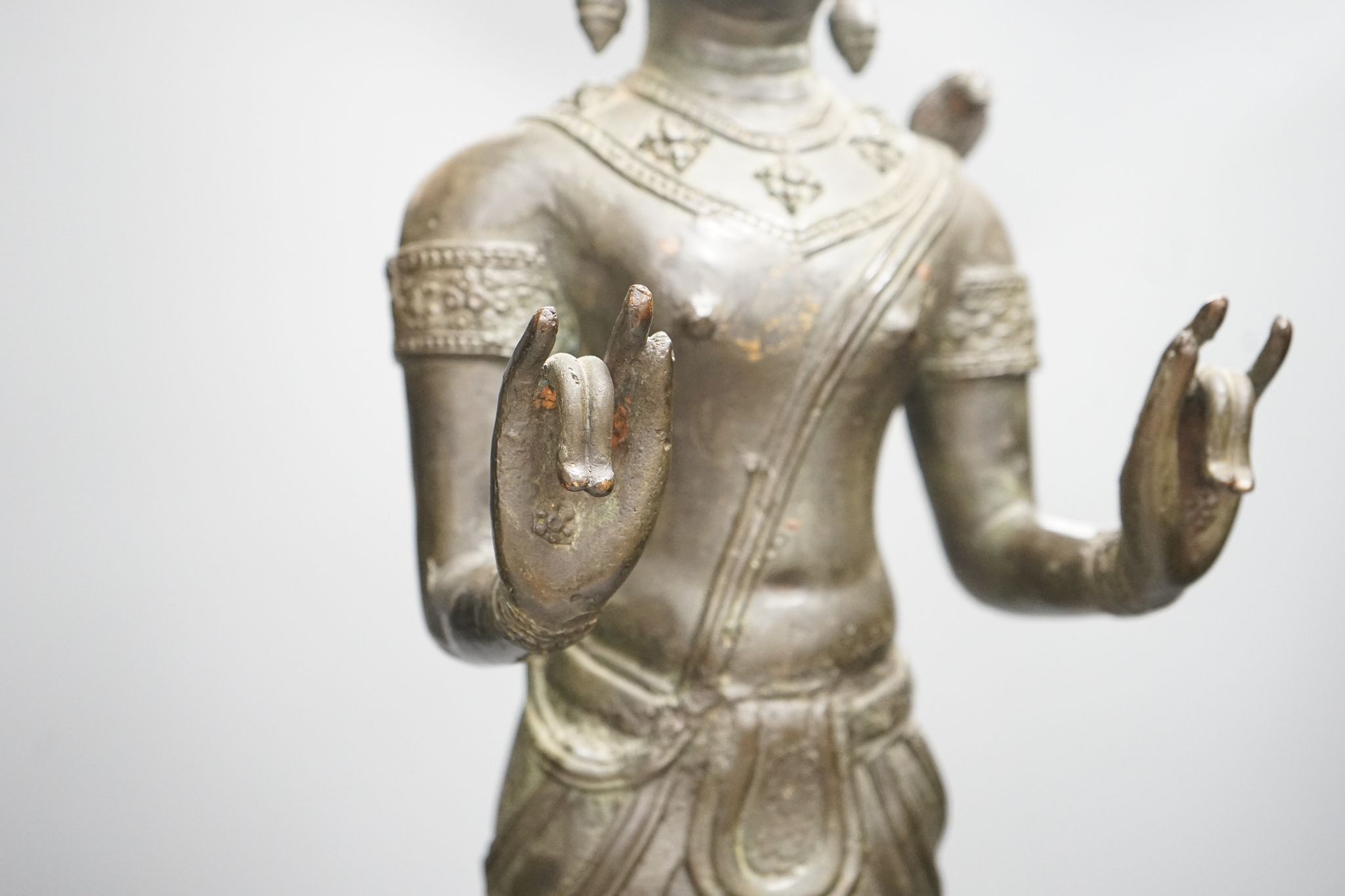 An Oriental large bronze figure of Buddha, 72cm